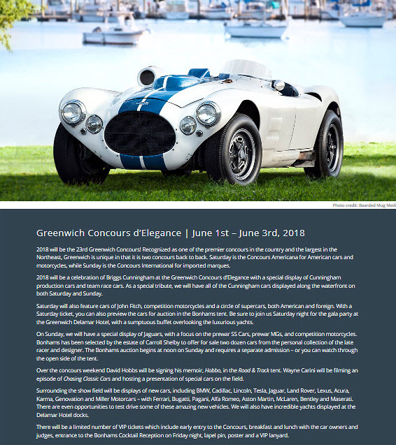 23rd Annual Greenwich Concours d’ Elegance, Greenwich, Ct.