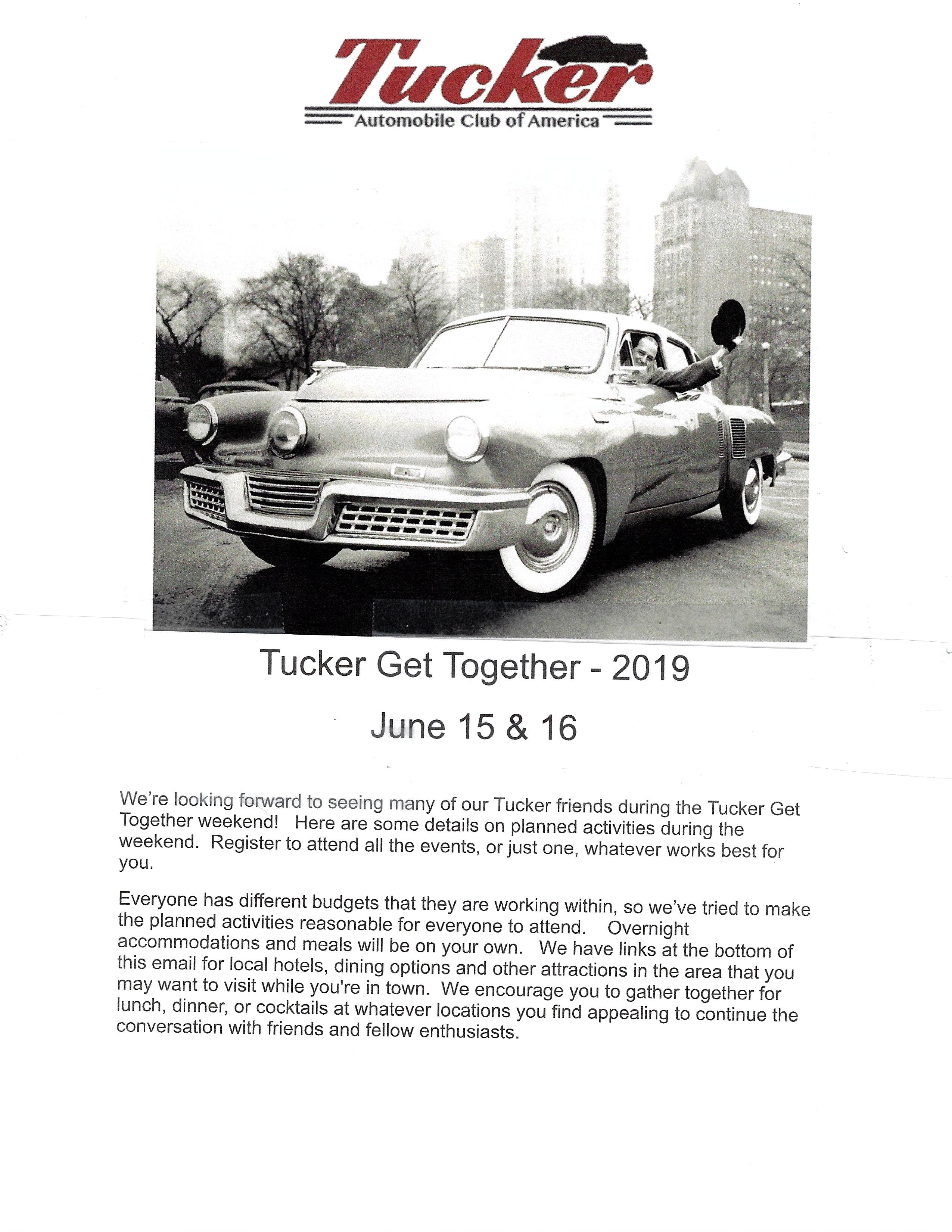 Tucker Automobile Club of America, The Tucker Get Together-2019, Hershey, Pa.