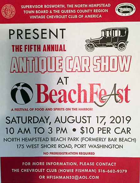 5th Annual Antique Car Show at Beach Feast, Pt. Washington, NY